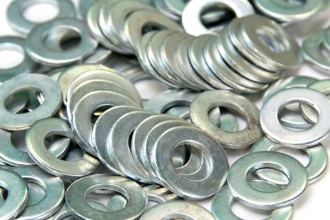 Pile of flat washers Stock Photos