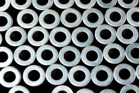 Pile of flat washers Stock Photos