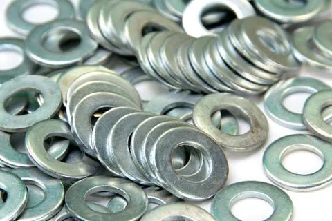 Pile of flat washers Stock Photos