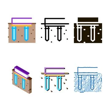 Pile foundation multistyle icon vector outline Ilustración de archivo