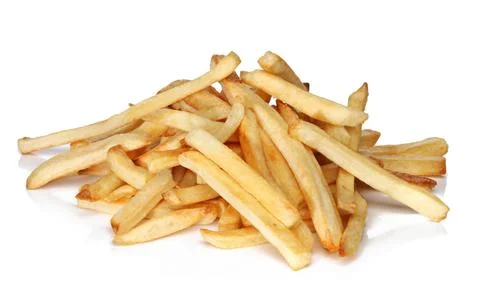Pile of french fries isolated Stock Photos