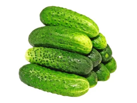 Pile of fresh cucumbers. Stock Photos