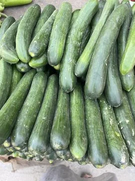 Pile of Fresh Cucumbers Stock Photos