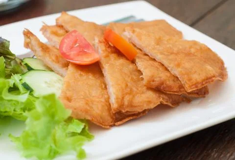 Pile of fried bread. Stock Photos