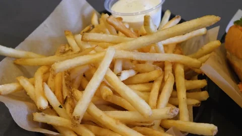A pile of fries Stock Footage 155454077