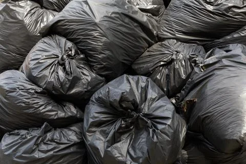 Pile of Full Garbage Bags Stock Photos