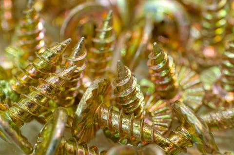 Pile of galvanized screws Stock Photos