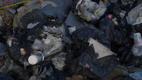 Pile of garbage and waste dumped 스톡 동영상 150516388