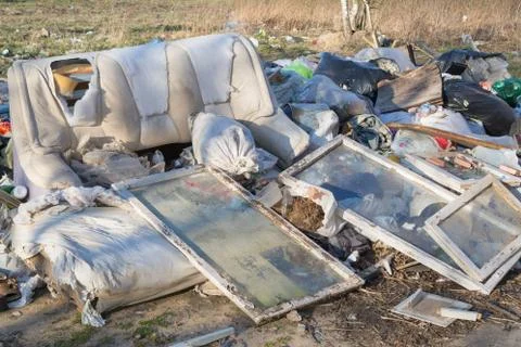 Pile of garbage isolated close up 스톡 사진