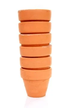 Pile of garden pots Stock Photos