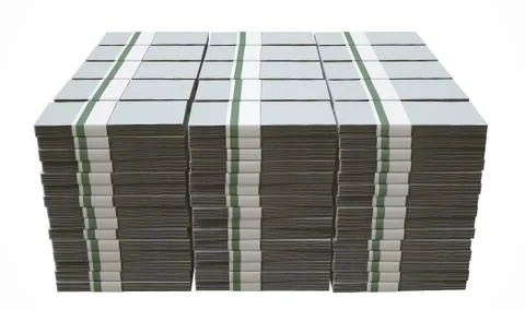 Pile generic blank bank notes Illustrazione stock