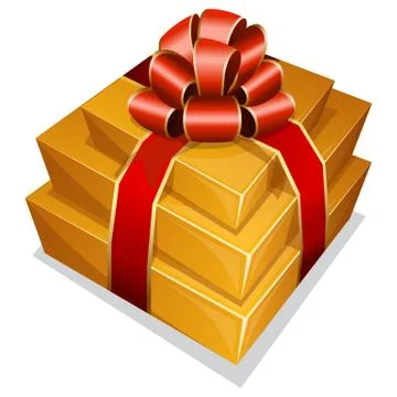 Pile gift box with bow Stock Illustration