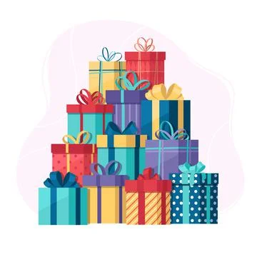 Pile Of Gift Boxes Stock Illustration
