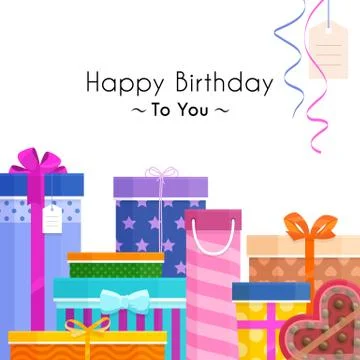 Pile of gift boxes for your birthday or christmas. Stock Illustration