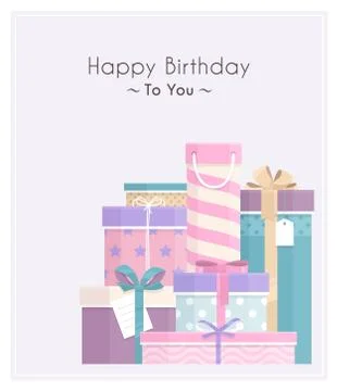 Pile of gift boxes for your birthday or christmas. Stock Illustration