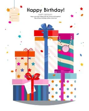Pile of gift boxes for your birthday or christmas. Stock Illustration