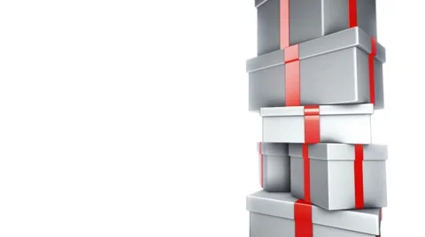 Pile of Gifts on White (Loop) Video stock 8662223