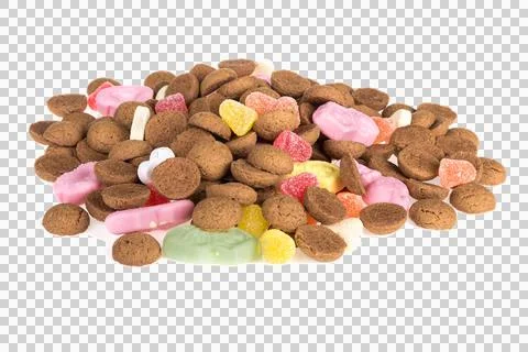 Pile of ginger nuts. Candy at Dutch Sinterklaas event isolated on transparent Stock Photos