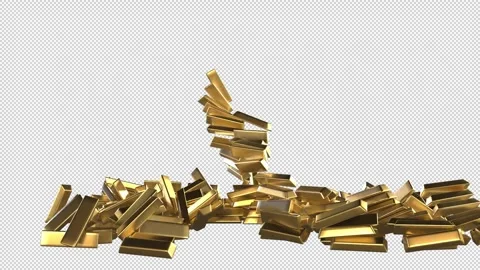 A pile of gold bars. Stock Footage 328028703
