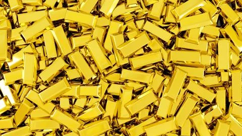 Pile of gold bullion background Stock Illustration