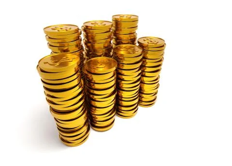 A pile of gold coins. Stock Illustration