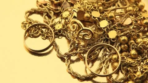 Pile of Gold turning Stock Footage 8854173