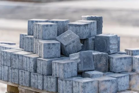 A pile of gray bricks Stock Photos