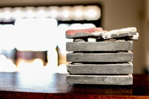 Pile of gray marble roller Stock Photos