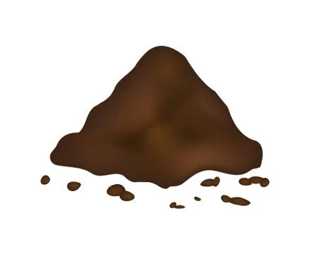 Pile of ground, heap of soil - vector illustration isolated on white backgrou Stock Illustration