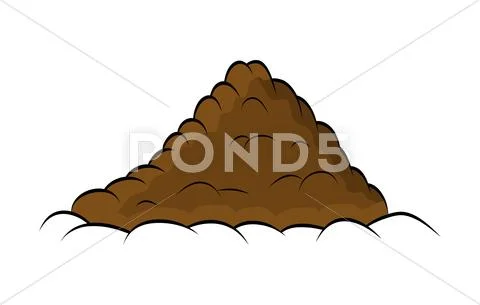 Pile of ground, heap of soil - vector illustration isolated on white ...