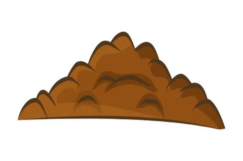 Pile of ground, heap of soil - vector illustration isolated on white backgrou Stock-Illustration