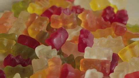 Pile of gummy bear candy background rota... | Stock Video | Pond5