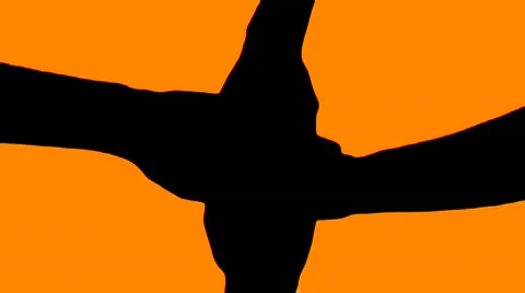 Pile of hands orange - HD Stock Footage 509796