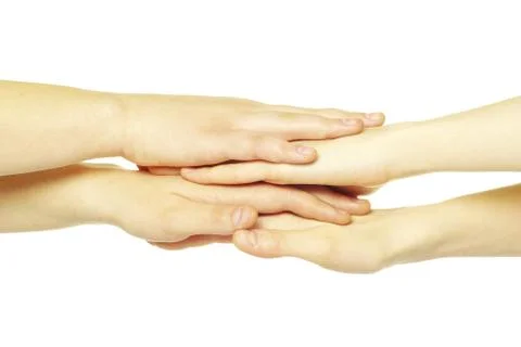 Pile of hands Stock-Fotos
