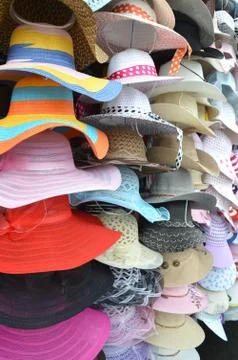 Pile hats Stockfoto's