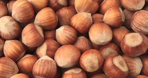 A pile of hazelnuts rotating Stock Footage 105757744