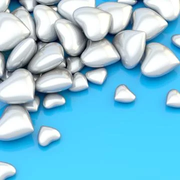 Pile of hearts over a surface Stock Illustration
