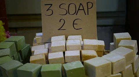A Pile of homemade soap Stock Footage 44328526