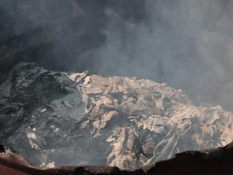 A pile of hot ashes Stock Photos