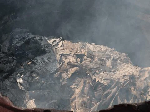 A pile of hot ashes Stock Photos