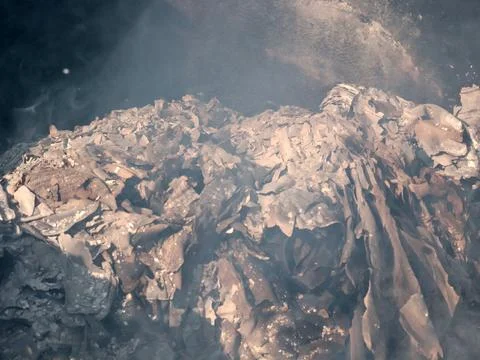 A pile of hot ashes Stock Photos