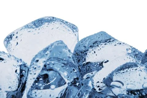 Pile of ice cubes with droplets Stock Photos