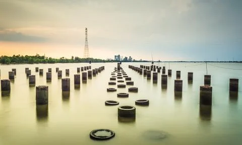 Pile inline Stock-Fotos