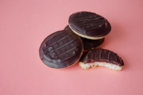 A pile of Jaffa cakes Stock Photos