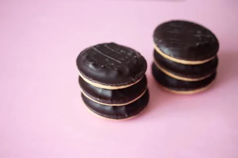 A pile of Jaffa cakes Stock Photos