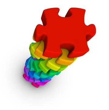 Pile of jigsaw puzzle 库存插图