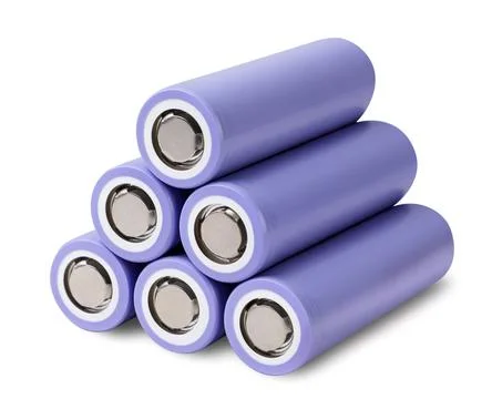 Pile of lithium batteries close-up on a white background. Isolated Stock Photos
