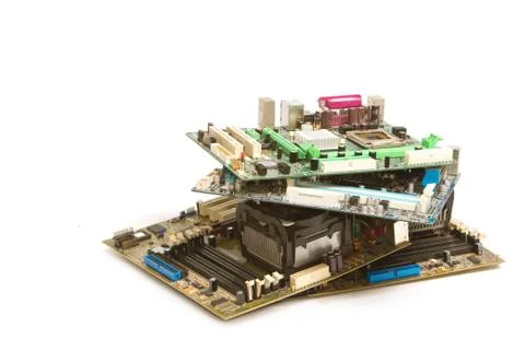 Pile of mainboard computer Stock Photos