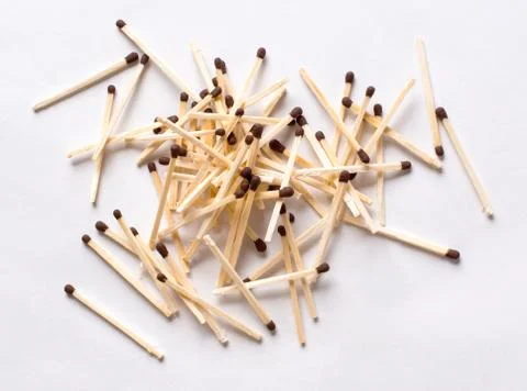 Pile of matches Stock Photos