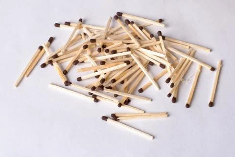 Pile of matches Foto stock